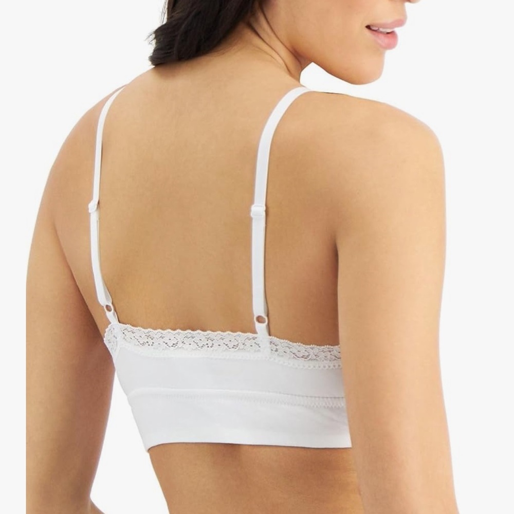 Core Bralette in bright White Lace Trim Bralette - Picture 4 of 4
